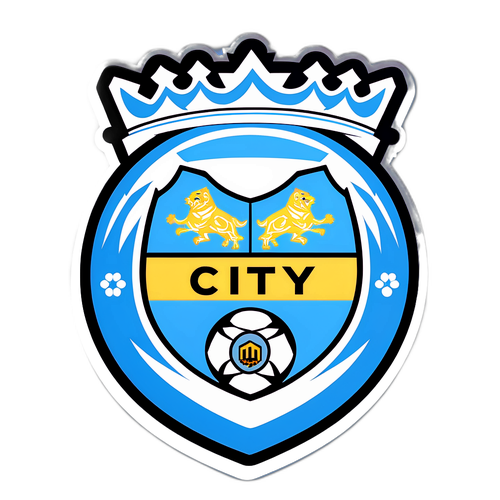 Stiker Manchester City dengan Elemen Bola Sepak