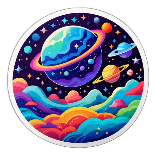 宇宙のテーマを表現したアートステッカー