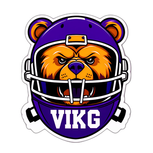 Urso Estilizado com Capacete de Futebol Americano