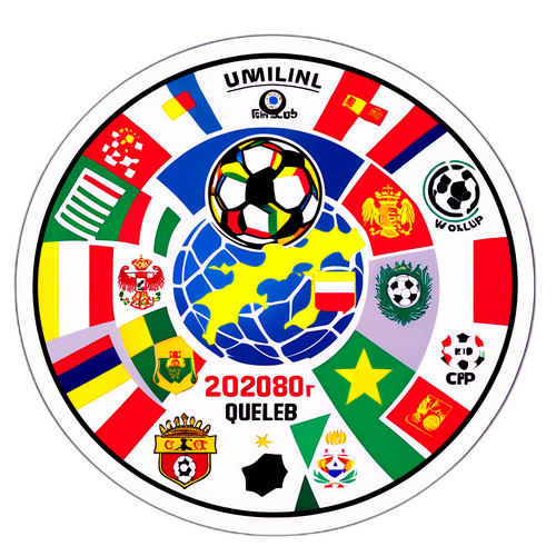 Những chiếc nhãn dán với logo của các đội bóng quốc gia tham gia vòng loại World Cup 2026