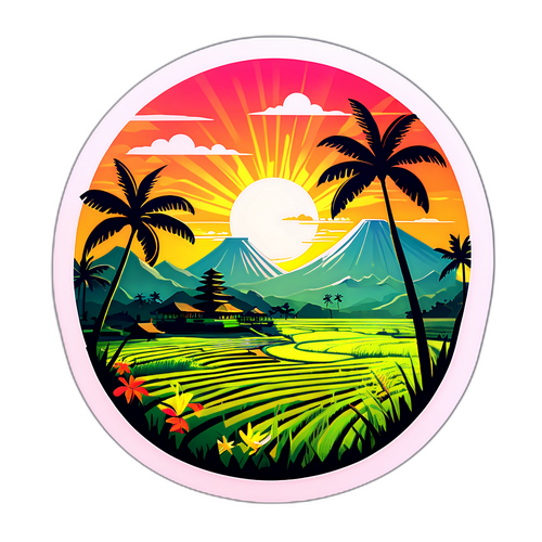 Un sticker de Bali avec ses paysages tropicaux
