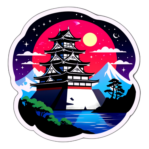 松江城の幻想的な夜景