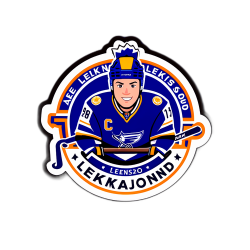 Sticker av Leksands IF-fans som hejar med flaggor och skyltar