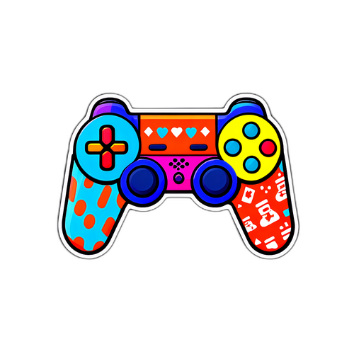 Contrôleur PlayStation aux motifs rétro