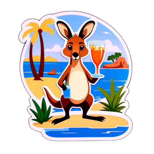 एक आरामदायक कंगारू स्टीकर