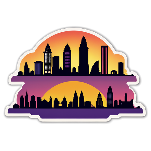 Urban Sunset Skyline Sticker