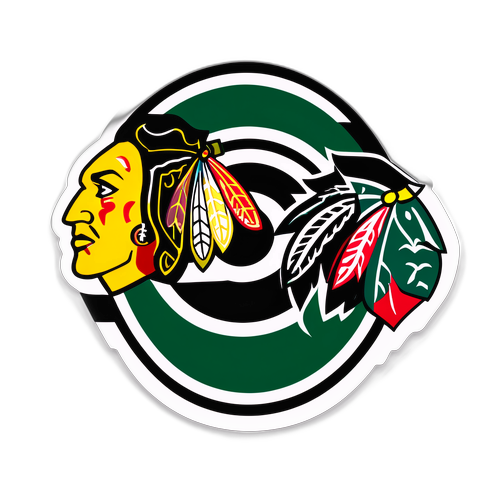 Blackhawks vs Jets Hockey Matchup Sticker