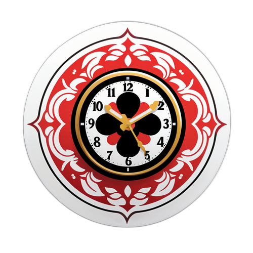 朝日のテーマを表現した回転する時計デザイン