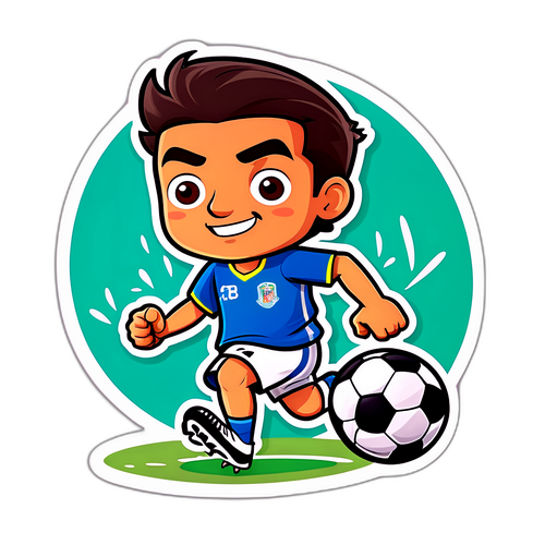 Charmig tecknad av Pedro Porro med fotboll