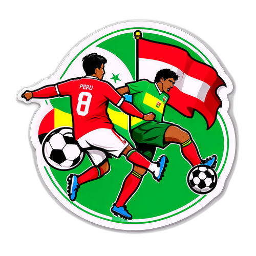 Sticker ya Mchezo wa Soka wa Peru vs Bolivia