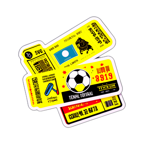 Autocolante cu bilete galbene pentru evenimente sportive și culturale