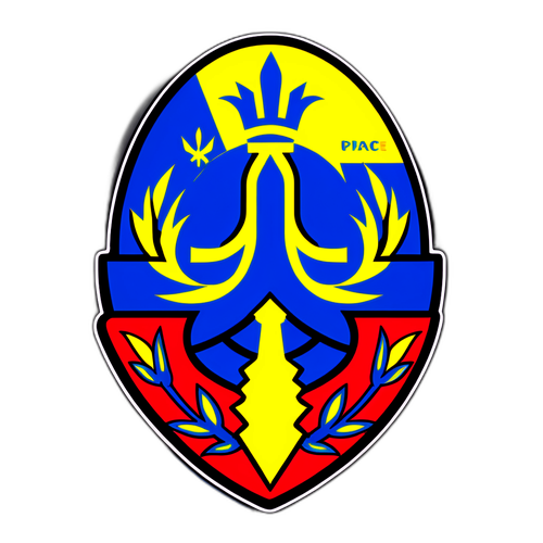 Un design représentant la guerre en Ukraine avec des symboles de paix