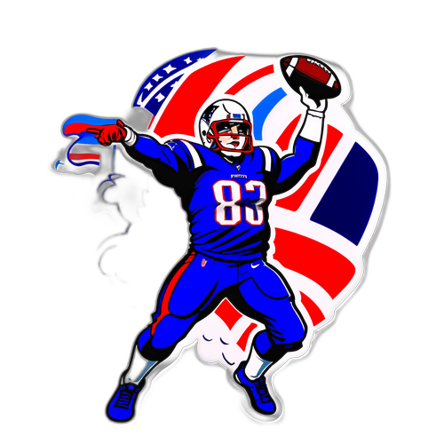 Új-Angliai Patriots logó és 'Pat Patriot' karakter