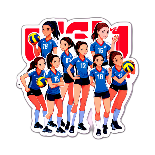 สติ๊กเกอร์ชิงแชมป์วอลเลย์บอลหญิง U16 เอเชีย