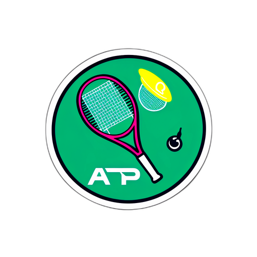 Design di un adesivo con racchetta da tennis e pallina