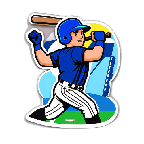 Dynamic Baseball Swing Sticker