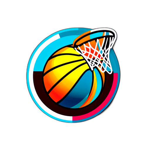 Diseño de Sticker de Baloncesto: Rivalidad entre Hornets y Nets