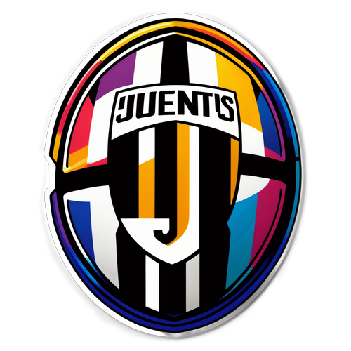 Adesivo Vibrante con il Logo della Juventus e Motivo Calcio