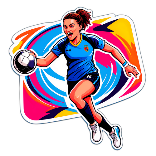 Fira Nora Mörk med en handboll