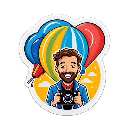 Sticker van Martijn Krabbe als showhost
