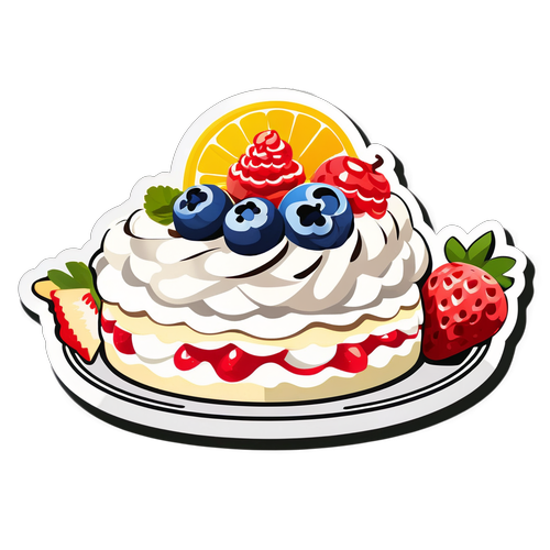 Elegant Pavlova Dessert Sticker