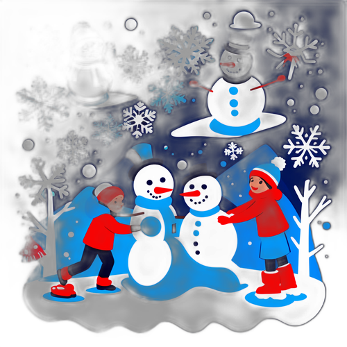 北方冬季雪花欢庆