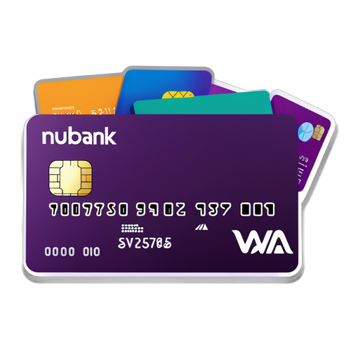 Desencadeie Sua Criatividade: Cartão Nubank em Cores Vibrantes Repleto de Ícones Financeiros!