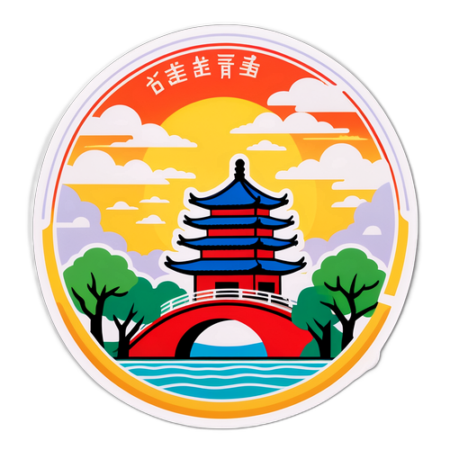 台南的著名地標與氣候貼紙