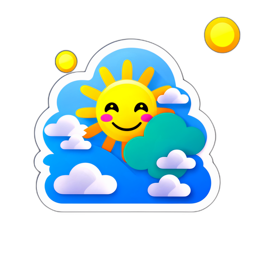 Időjárás-előrejelzés napos és felhős ikonokkal