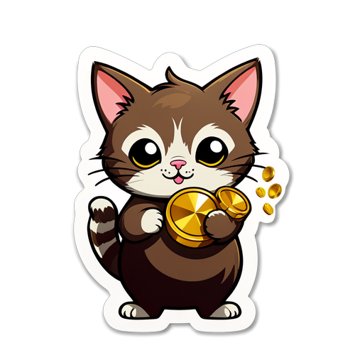 可愛的小貓在挖金子