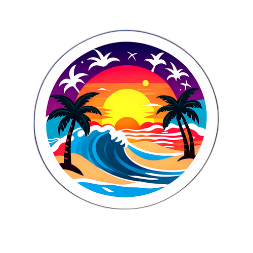 Trooppinen tarra Puerto Ricon rannoista