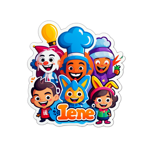 Sticker umoristico del logo di Le Iene con personaggi eccentrici