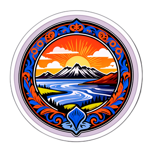 Breidabliks emblem med islandske naturmotiver
