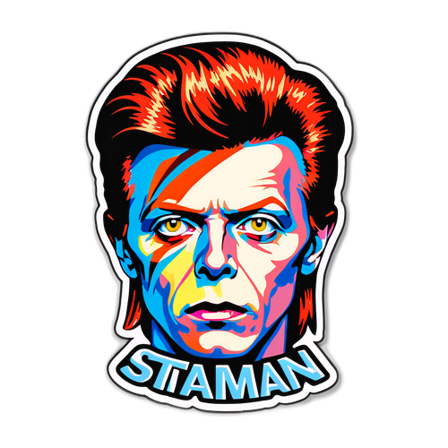 Retro Sticker van David Bowie