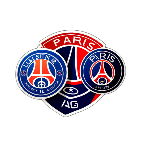 리옹과 PSG 로고가 포함된 스티커 디자인