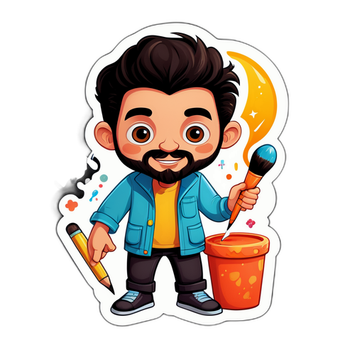 מדבקת דמות מצוירת של יואב בן צור