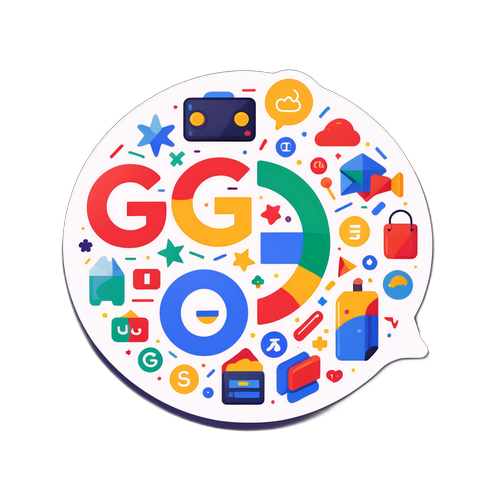 アートスタイルの「Google」ステッカー