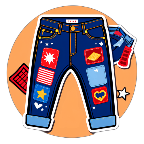 Fashionableng Sticker ng mga Maong