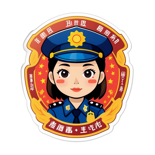 中国人民警察日贴纸设计