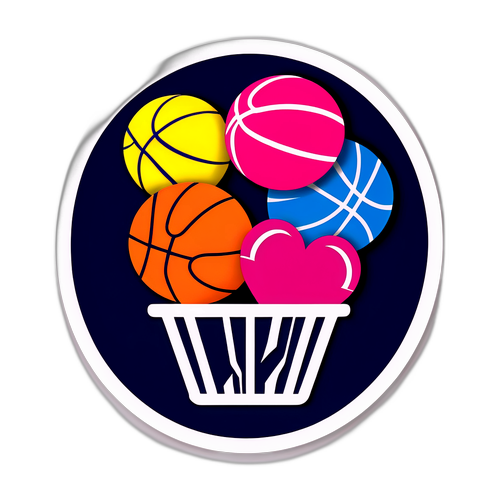 Vibrant Hearts and Hoop Dreams Sticker