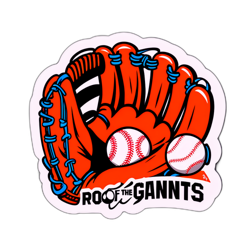 A Playful Baseball Glove and Ball Sticker