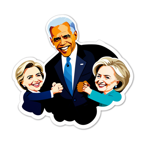 Incrível Adesivo de Biden, Obama e Hillary: A União que Mudará o Mundo!