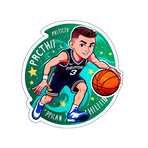 Playful Basketball Sticker of Payton Pritchard