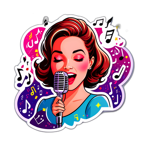 Julie Zenatti met Muzieknoten