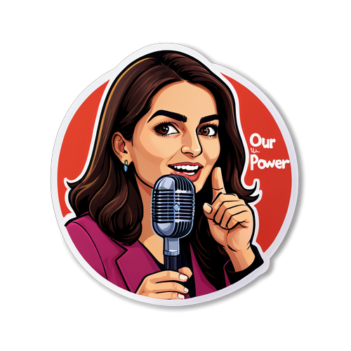 Romina Pourmokhtari med mikrofon