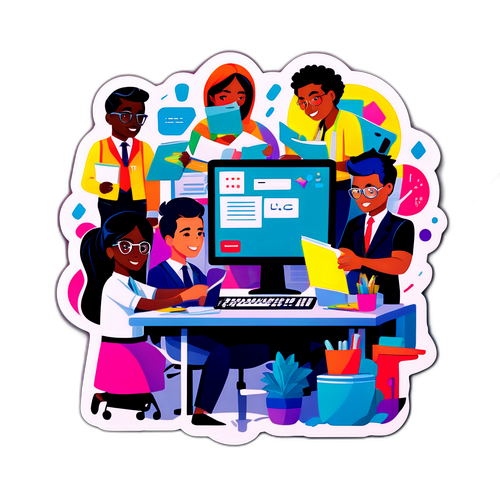 ऊर्जा से भरपूर कार्यालय-themed स्टिकर