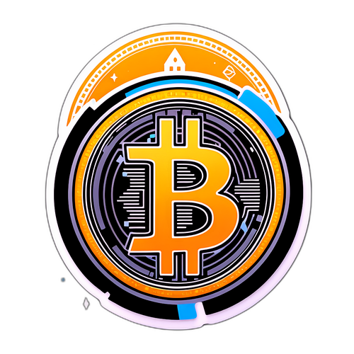 비트코인과 달러 기호의 스티커