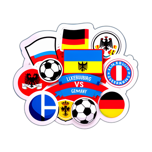 สติกเกอร์สนับสนุนฟุตบอล: ลักเซมเบิร์ก vs เยอรมนี