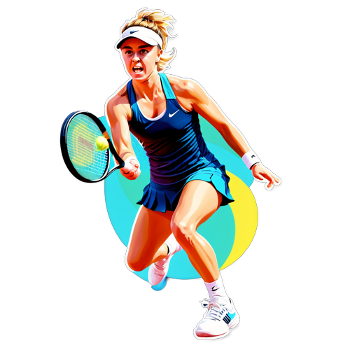 Autocollant d'Elina Svitolina en pleine action