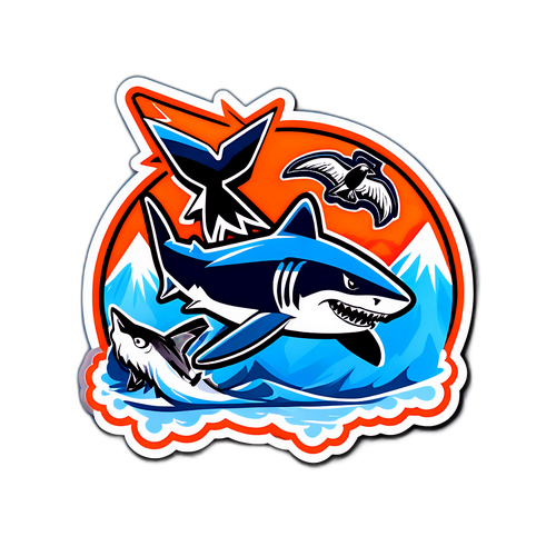 Shark vs Flyer Game Sticker